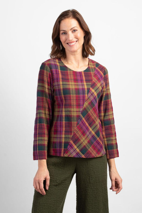 Mixed Plaid Pullover