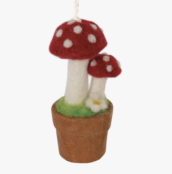 Twin Fairy Mushroom Ornament