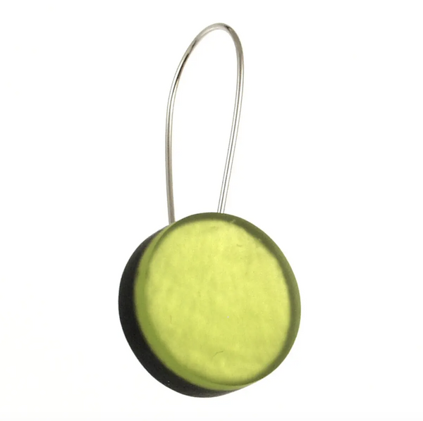 Green Circle Drop Earring