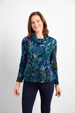 Floral Stretch Cowl Top
