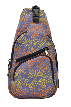 Navy Yellow Leaves Large Day Pack