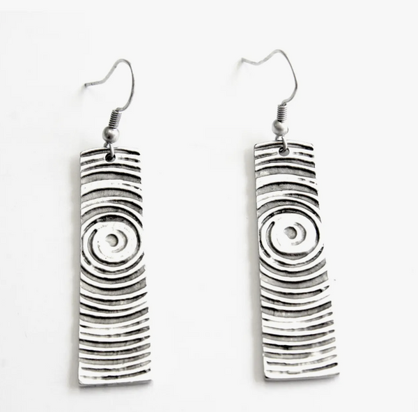 Handmade Swirl Pewter Earrings