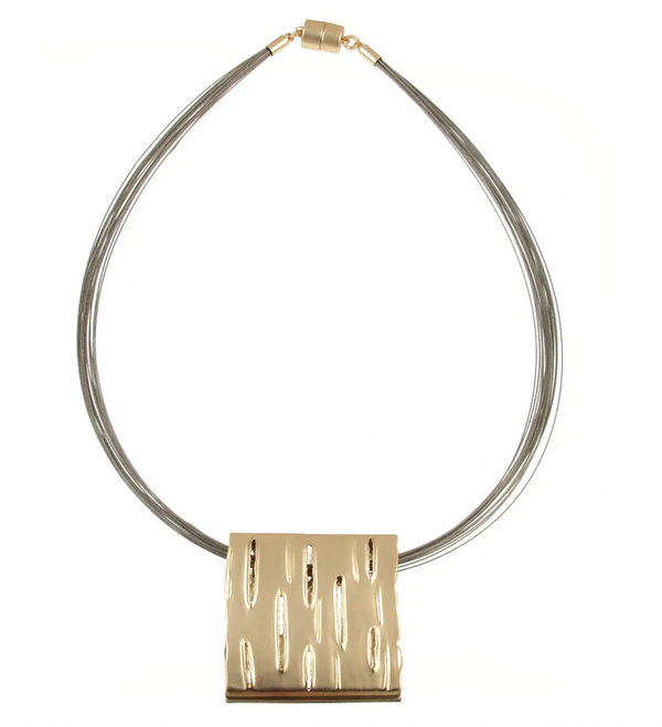 Reversible Square 2 Tone Necklace