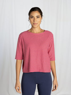 Orchid Stripe Elbow Top