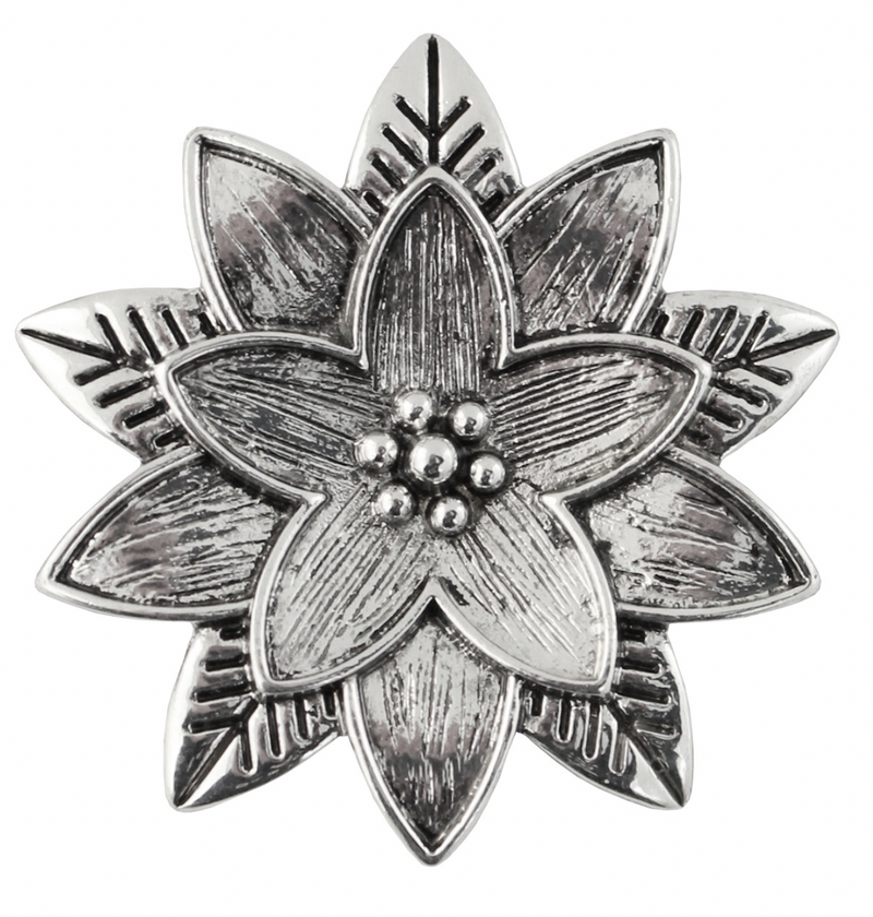 Silver Flower Magentic Pin