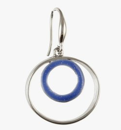 Blue Enamel Ring Earring