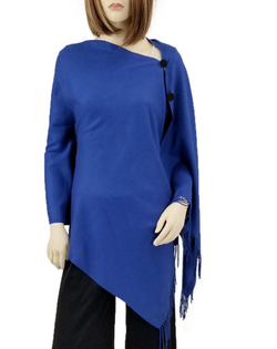 Royal Blue Wooden Button Shawl