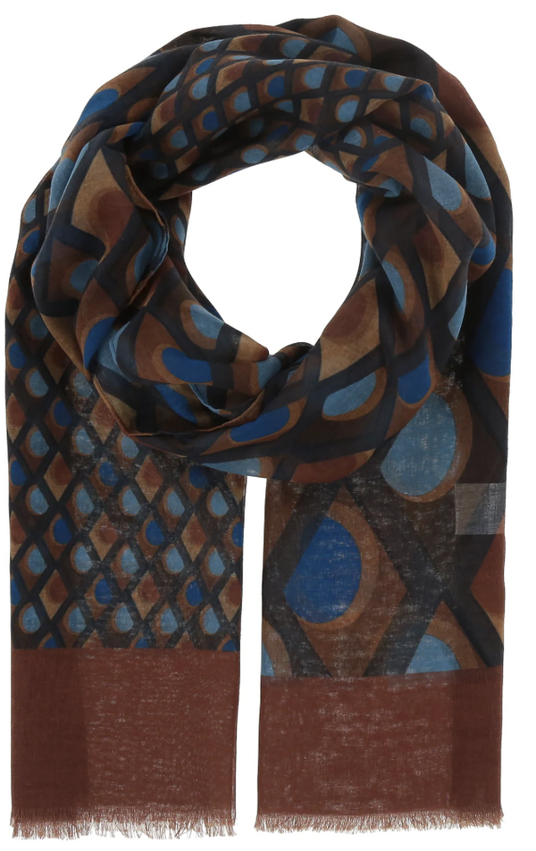 Pure Blue Geo Diamond Recycled Scarf