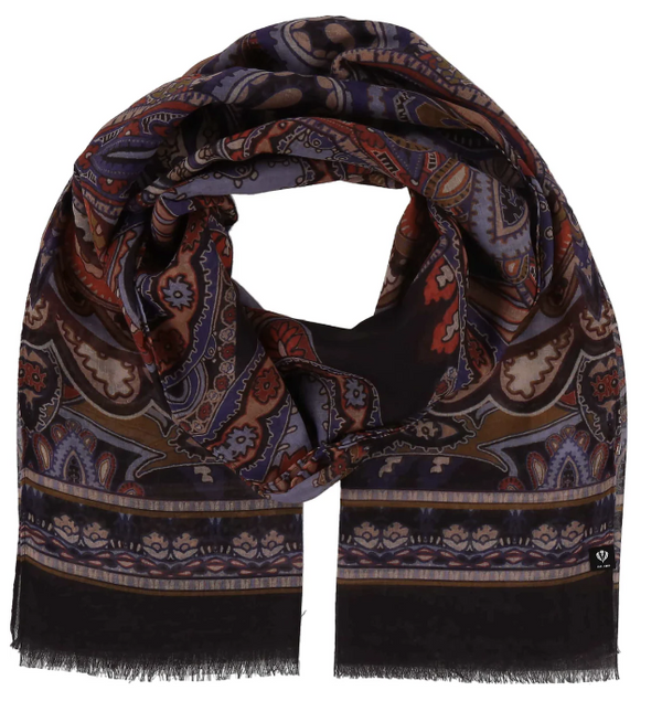 WIld Berry Ornamental Paisley Recycled Scarf