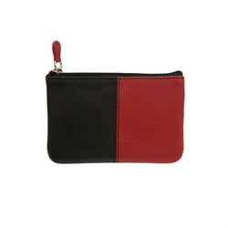 Black Red Leather Coin Bag