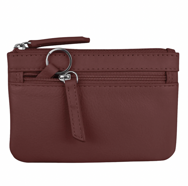 Merlot Leather Coin Bag