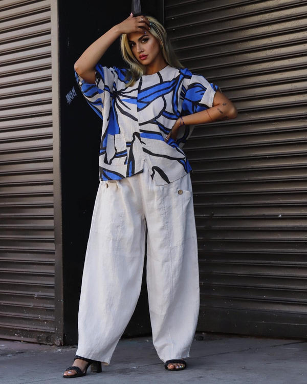 Beige Floral Onesize Top