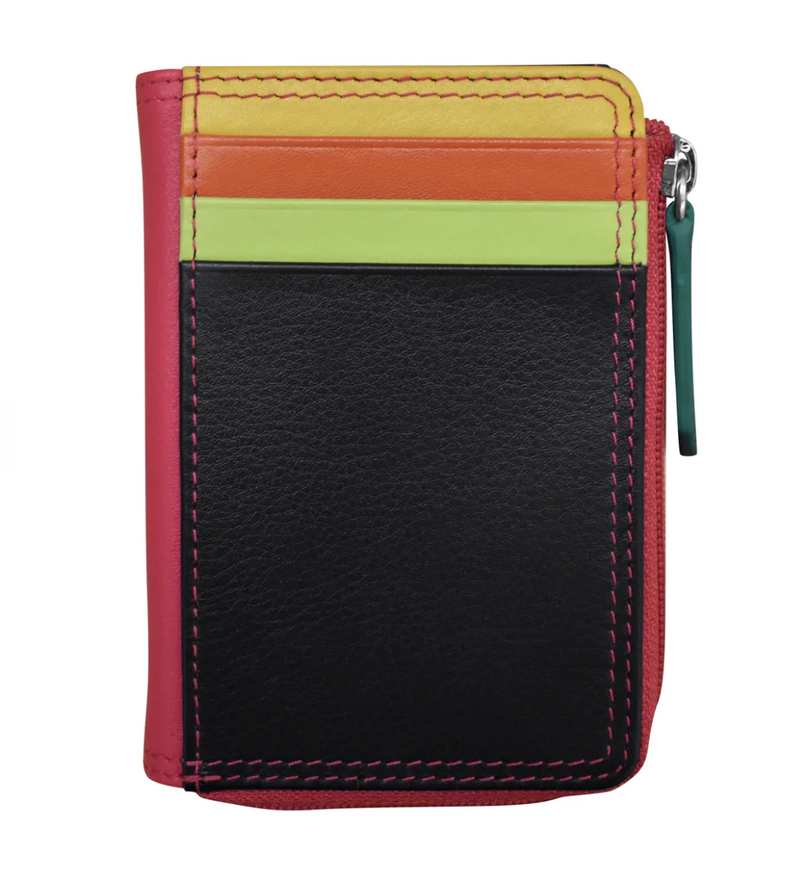 Black Brights Leather Credit Card Holder