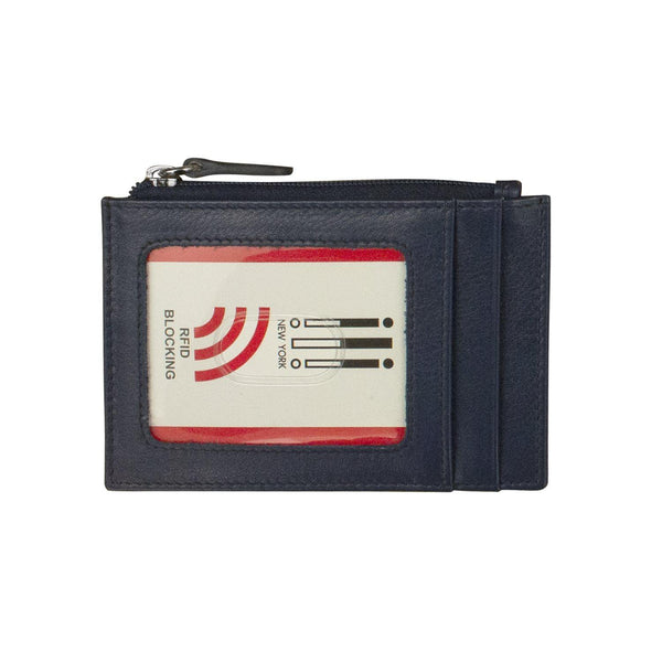 Navy Leather Credit Card Holder