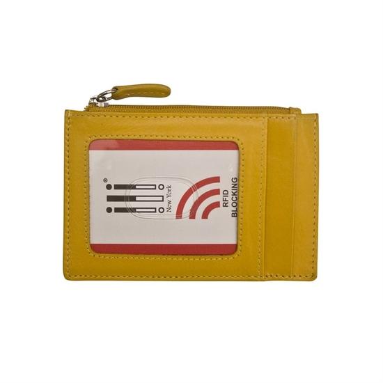 Yellow Leather Credit Card Holder