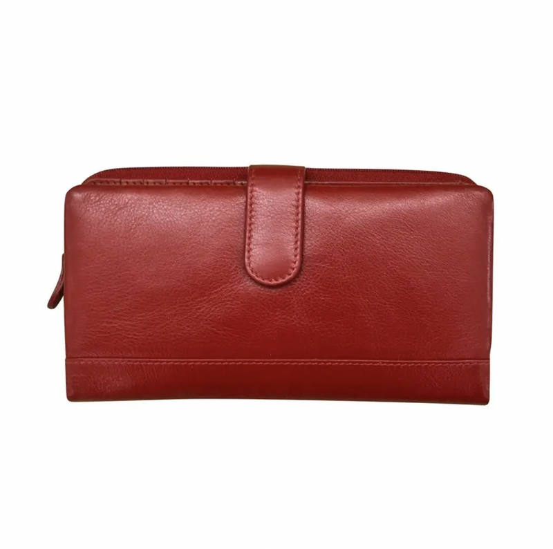 Red Leather Tab Wallet