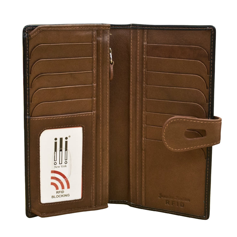 Black & Brown Large Leather Wallet