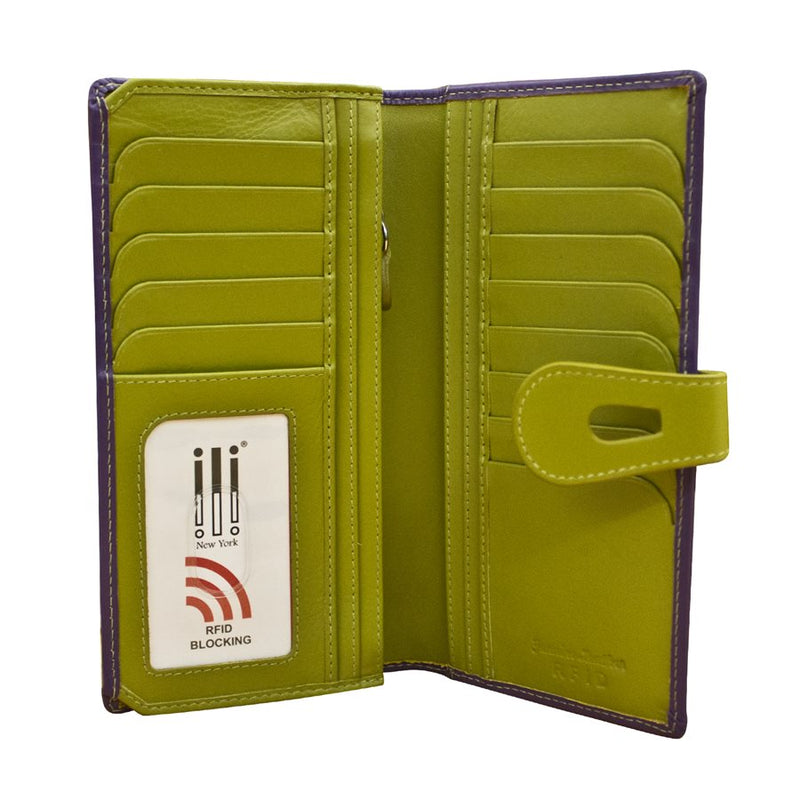 Purple Large Leather Wallet