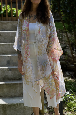 Ikat Paisley Foil Kimono