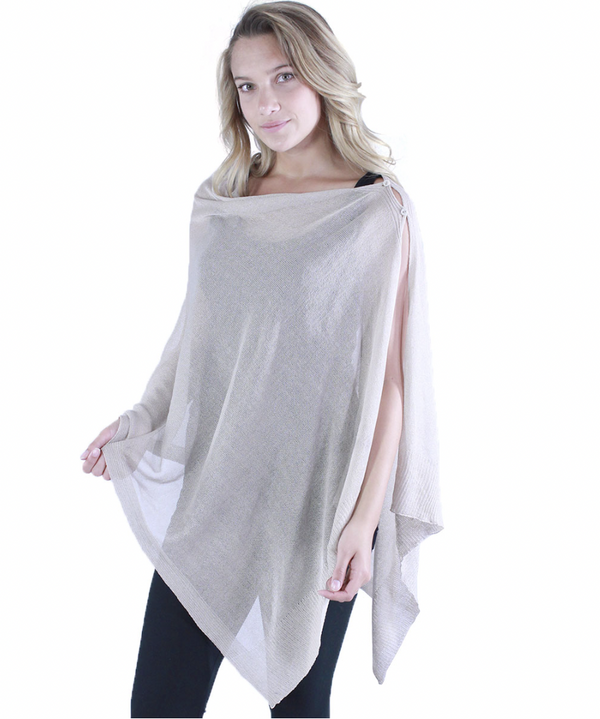 Tan Knit Poncho/Shawl