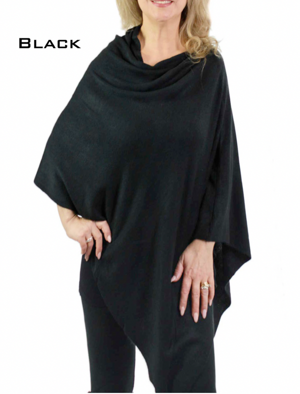 Supersoft Black Poncho