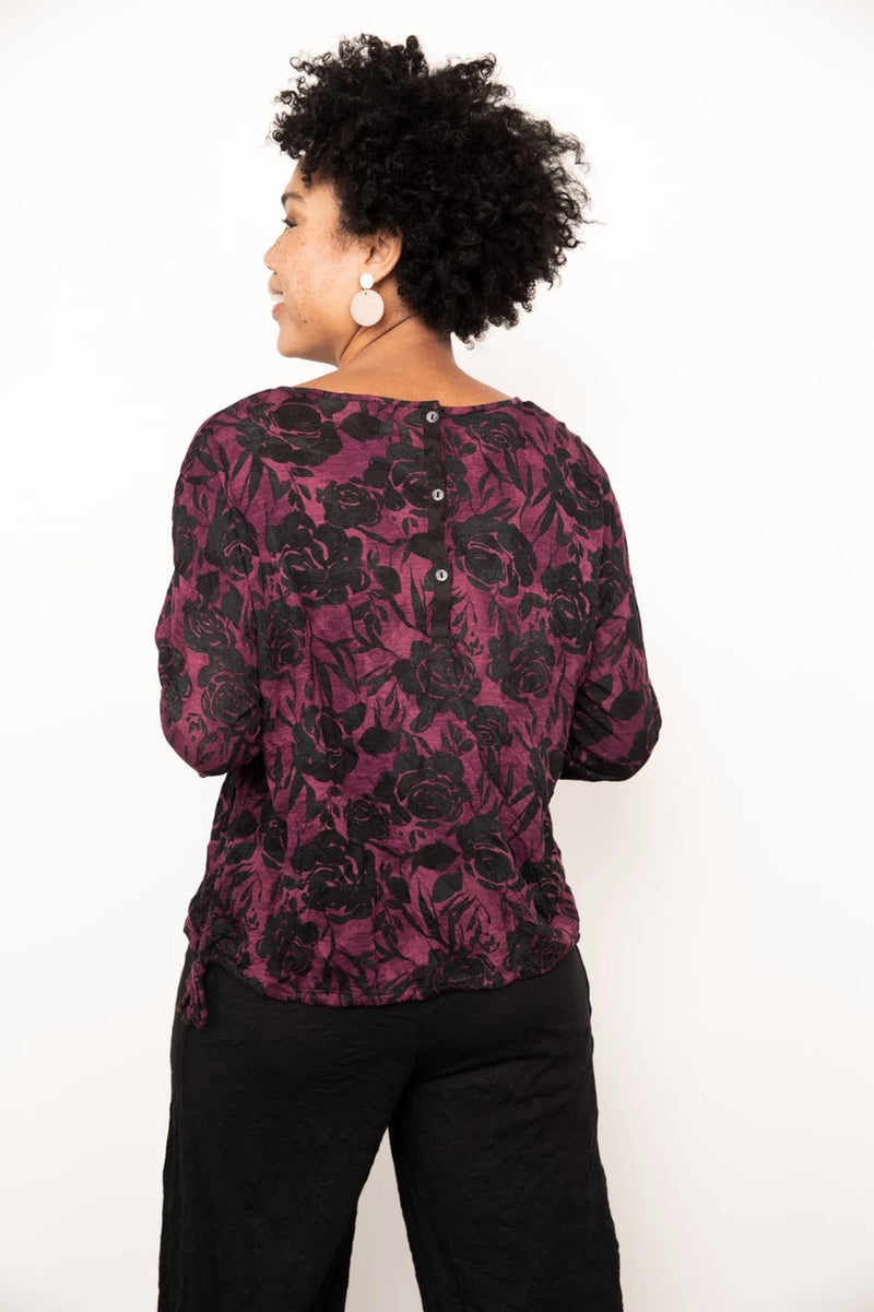 Floral Button Back Top