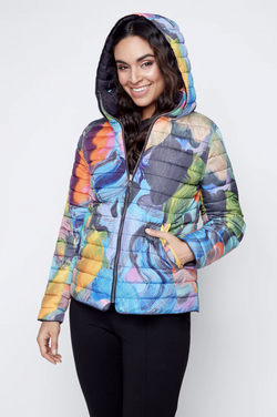 Winter Floral Reversible Puffer