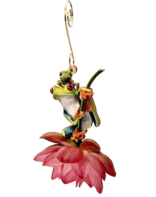 Frogs on a Flower Ornament