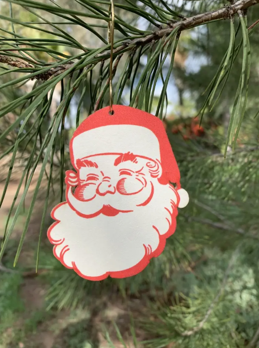100% Recycled Paper Vintage Santa Ornament