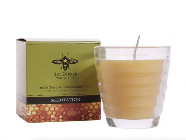 Meditation Beeswax Boxed Glass Candle