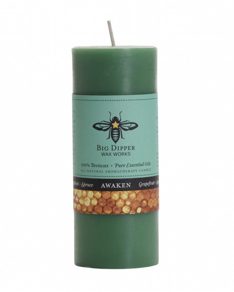 Awaken Beeswax Pillar Candle