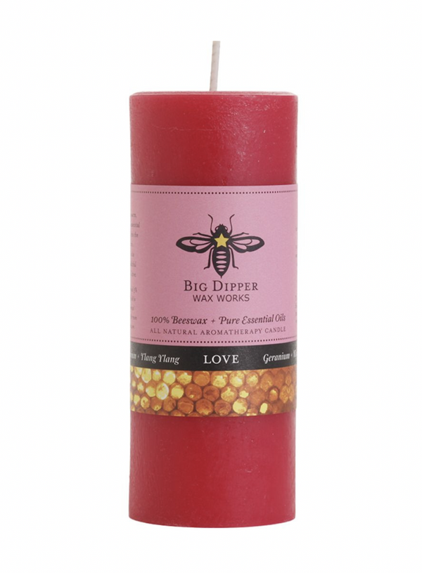 Love Beeswax Pillar Candle