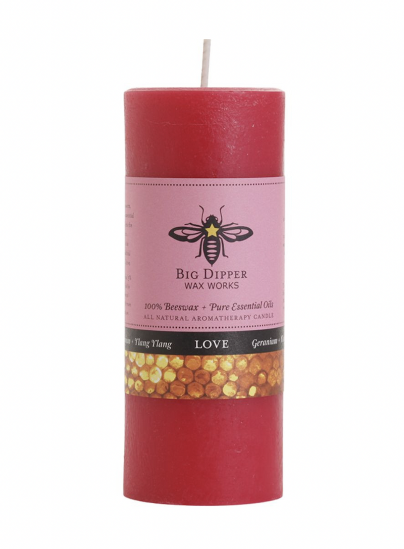 Love Beeswax Pillar Candle