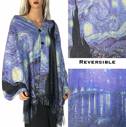 Starry Night Reversible Button Shawl