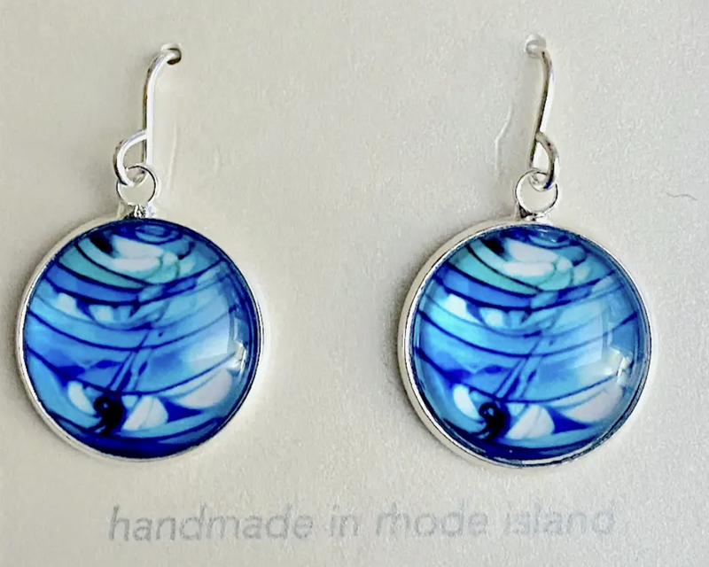Abstract Blue Earring