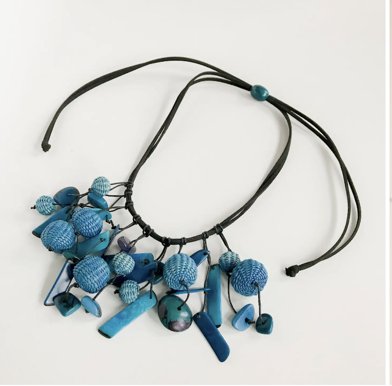 Ocean Iraca & Tagua Necklace