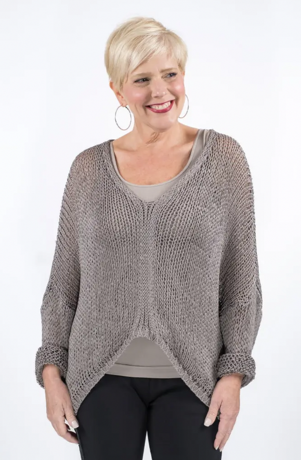 Gray Knit Topper