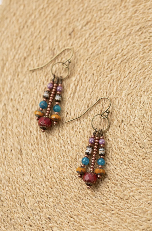 Boho Czech Glass Earring