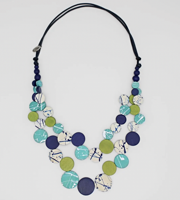 Aqua Dual Strand Devon Necklace