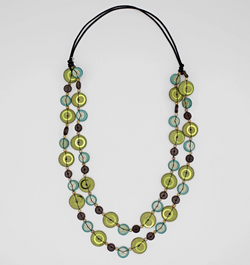 Green Bobbie Double Strand Necklace