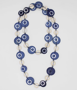 Blue and Cream Josephine Statement Necklace