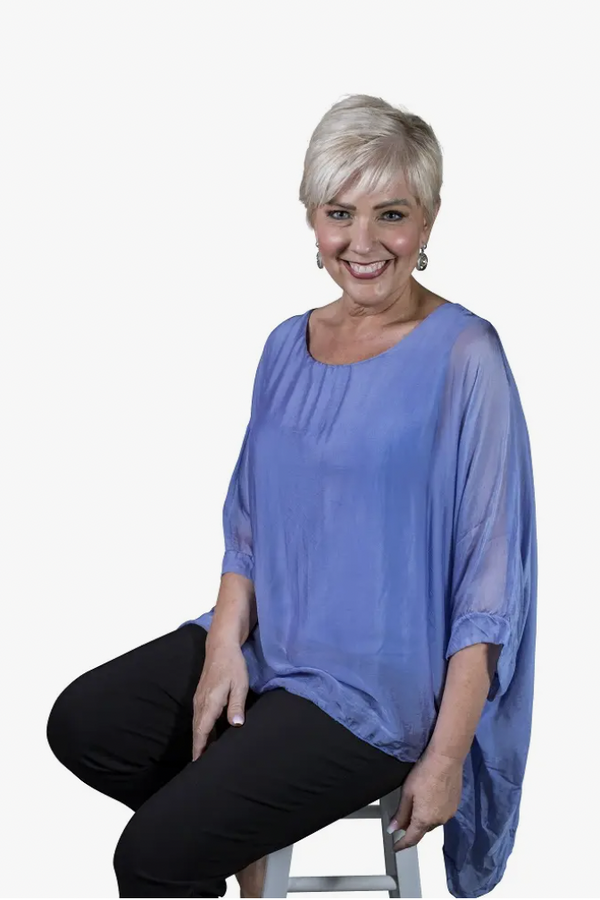 Silk Kaftan Periwinkle