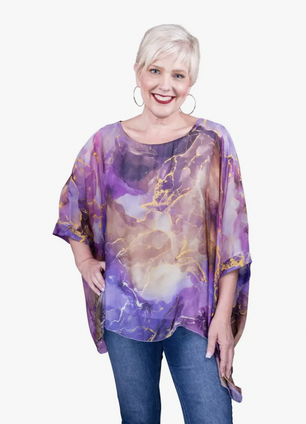 Geode Silk Kaftan Lilac
