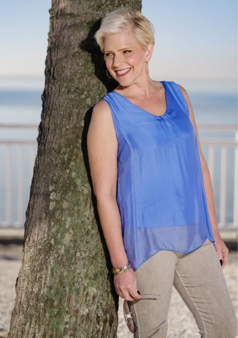 Periwinkle Silk Tank