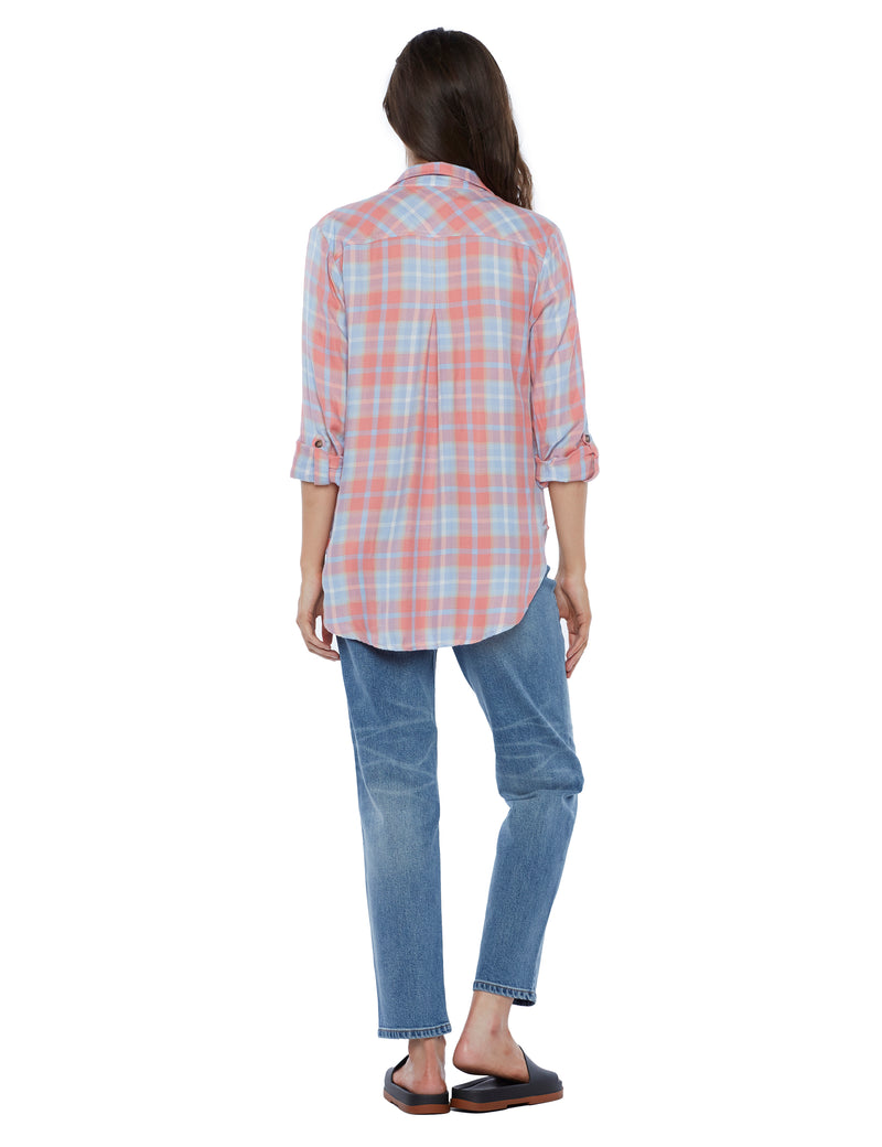 Melon Plaid Tencel Shirt