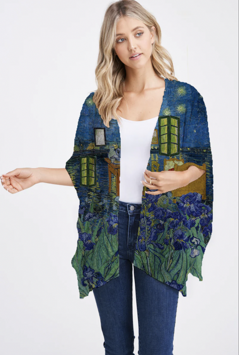 Van Gogh Irises Shawl Jacket