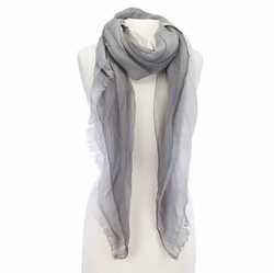 Gray Mesh Silk Blend Scarf