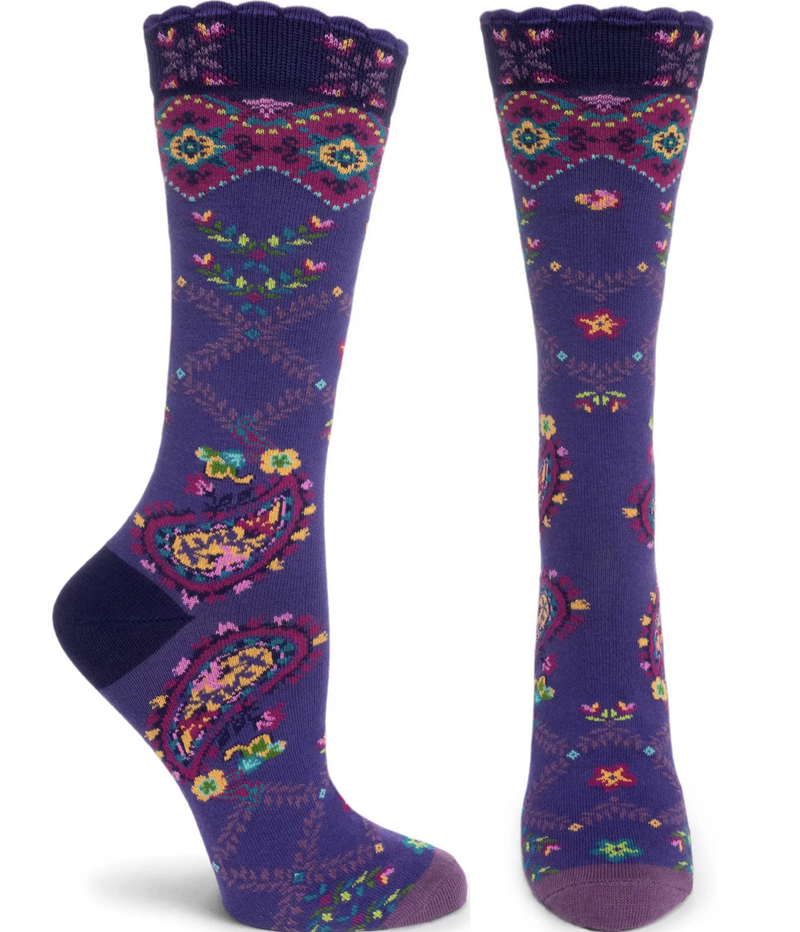 Violet Paisley Sock