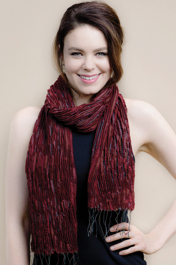 Burgundy Silk & Wool Scarf