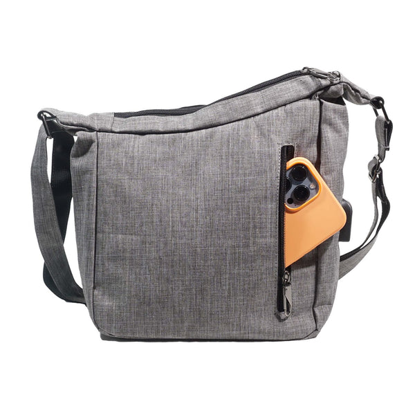 Gray Charge & Go Shoulder Bag